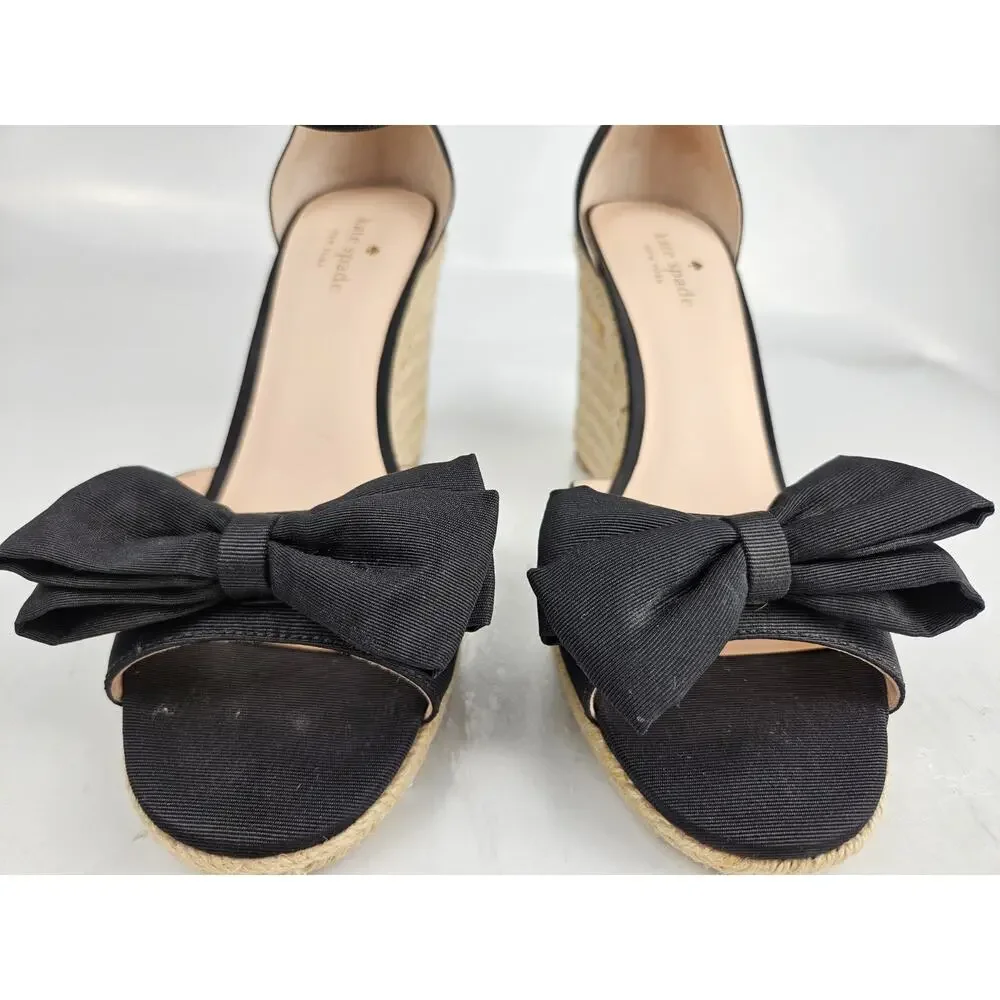 Kate Spade New York Womens Size 10.5 M Espadrille‎ Knot-Front Wedge Sandals